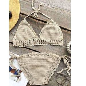 Cupshe Butter Cake Crochet Bikini Set